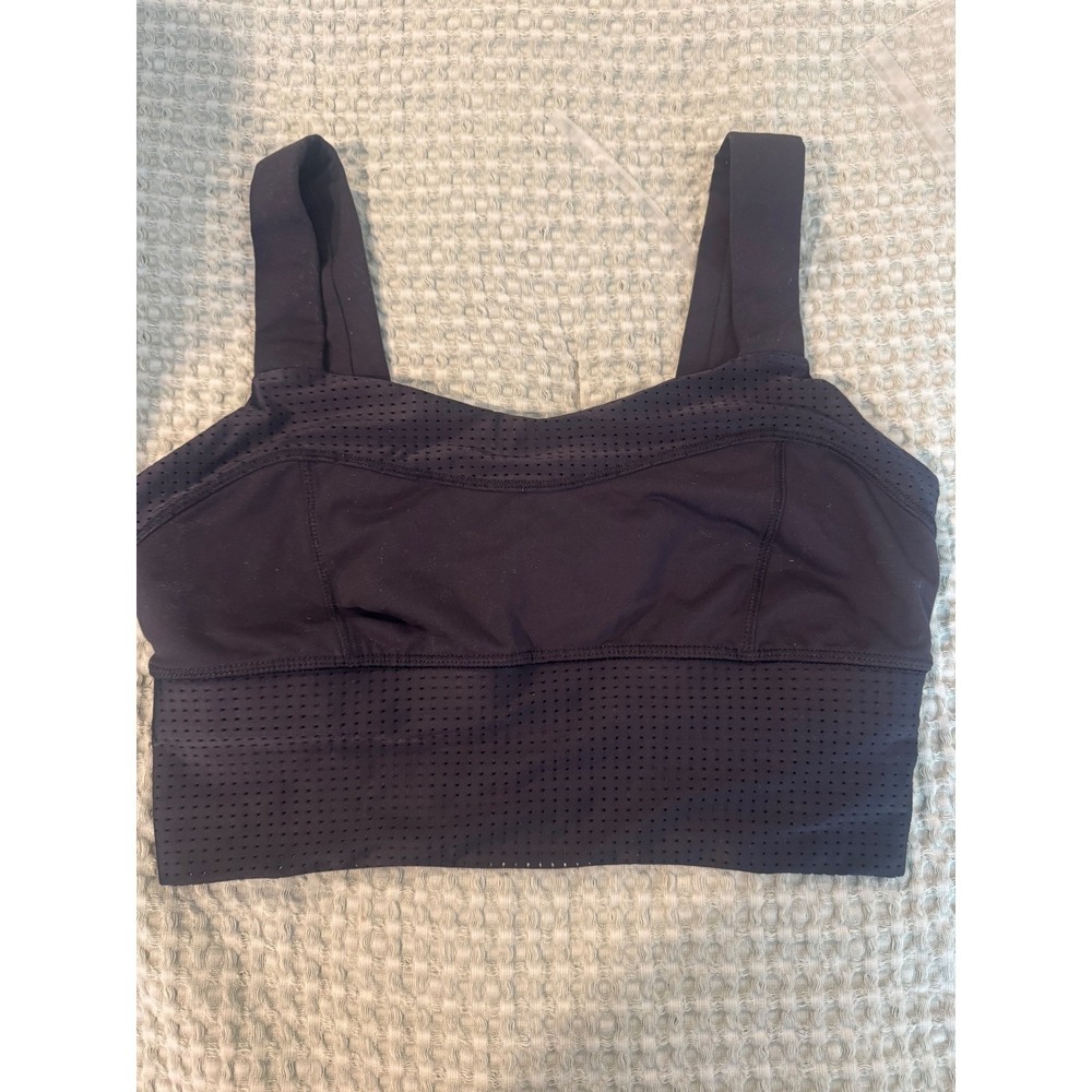 Lululemon Var-city Longline Bra Black Mesh Sports Bra Size 8. Excellent. Rare.